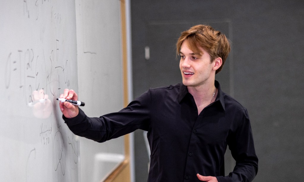 Josh presenting at a whiteboard